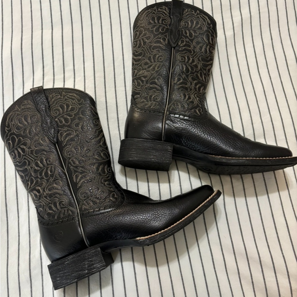 Ariat Black Embroidered Heeled Boots